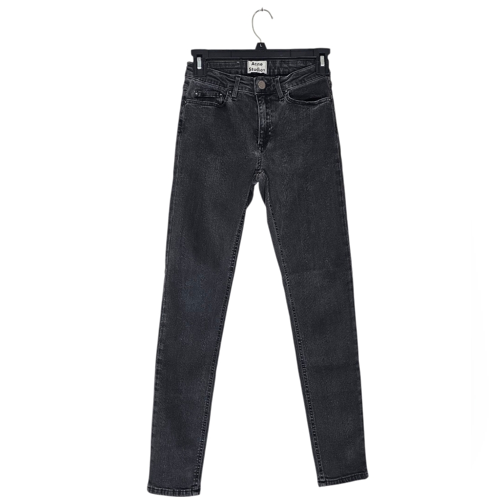 Acne Studios Skin S Used Black Gray‎ Mid Rise Skinny Jeans 26 Preowned